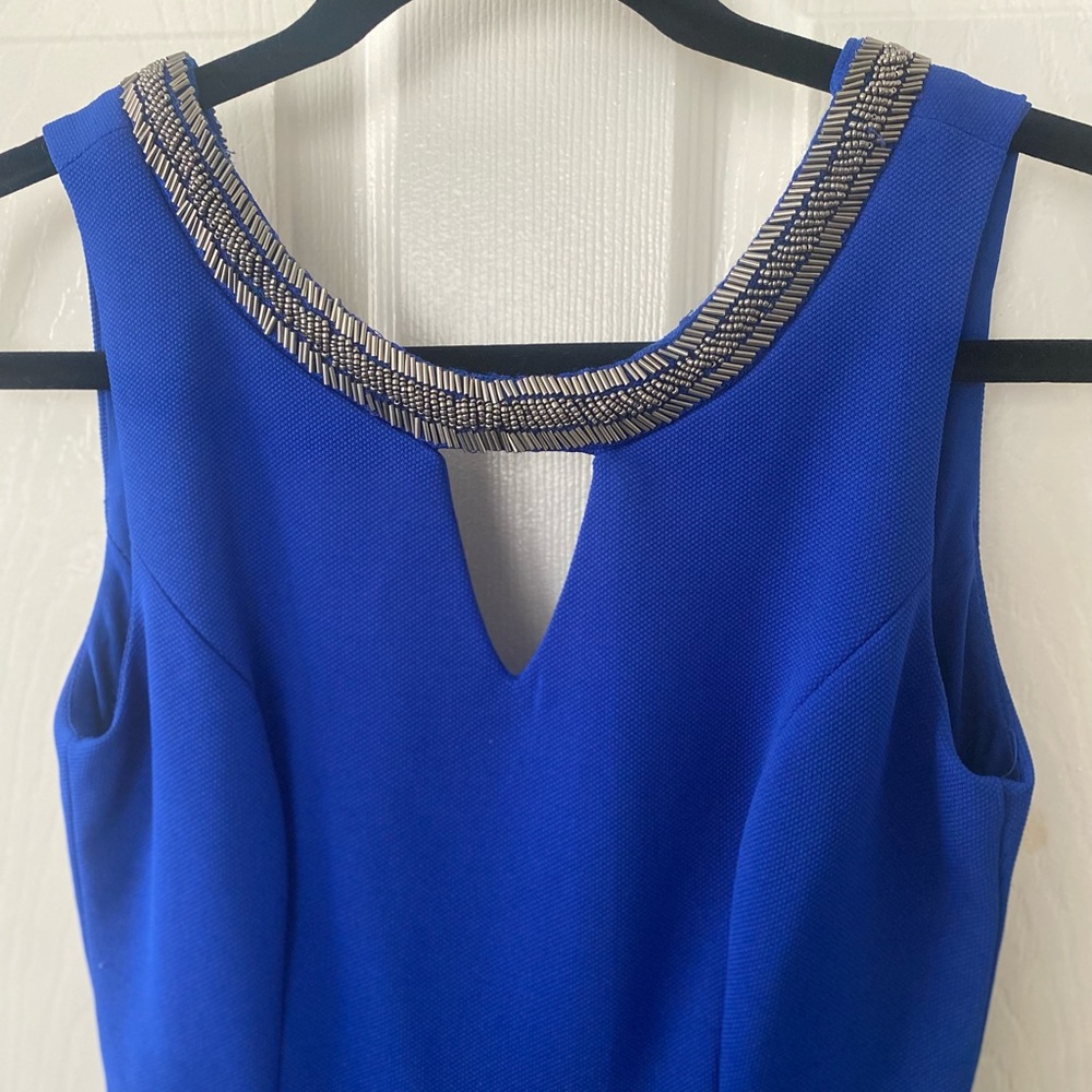 XOXO Royal Blue Open Back Beaded Dress Size 6